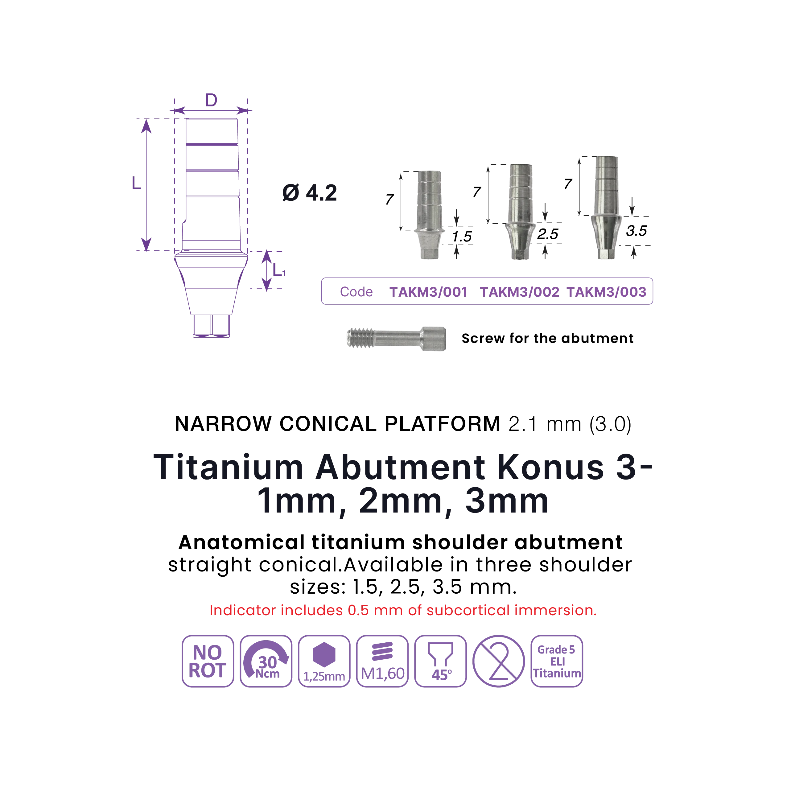 Titanium Abutment Konus 3