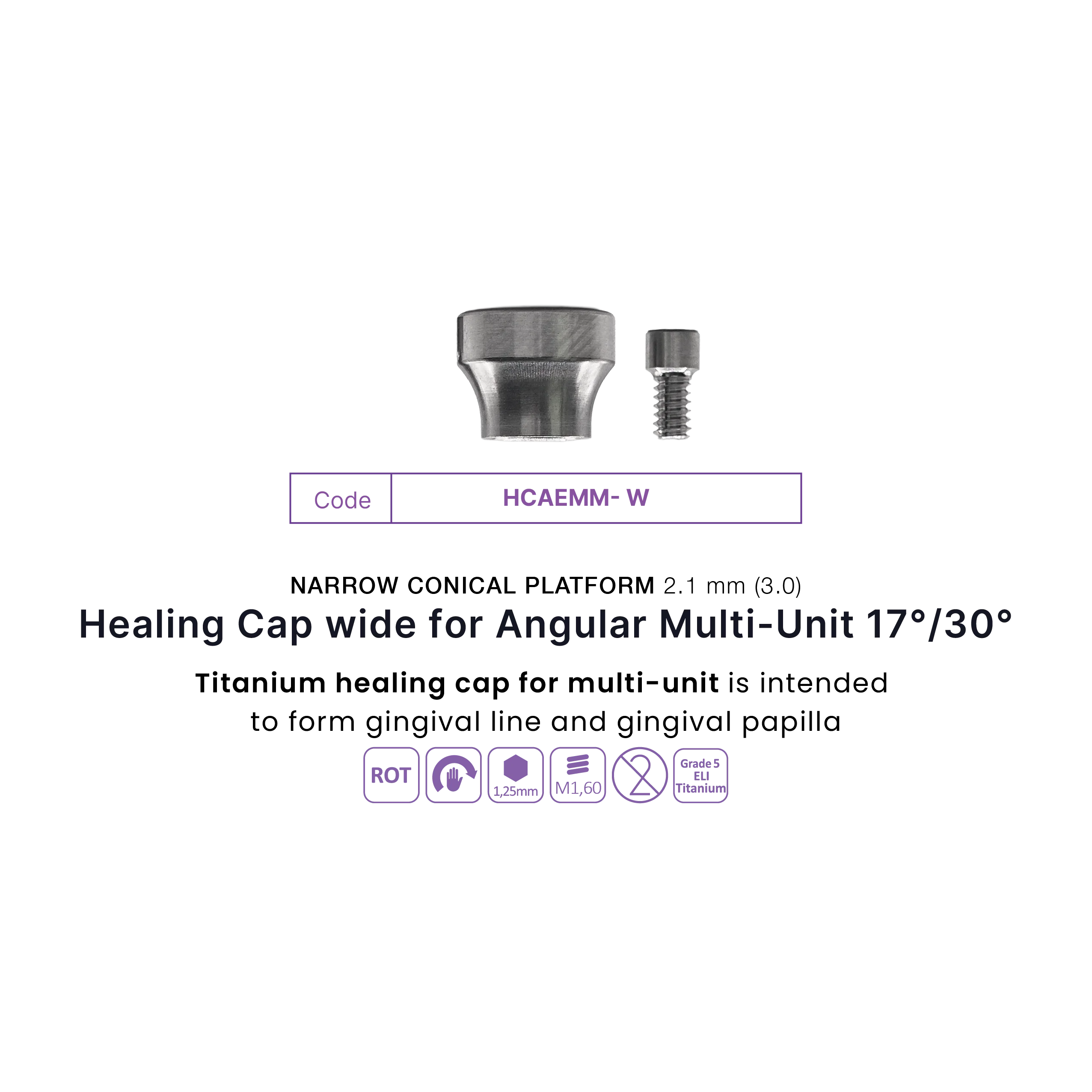 Healing Cap Wide, Angular Multi-Unit