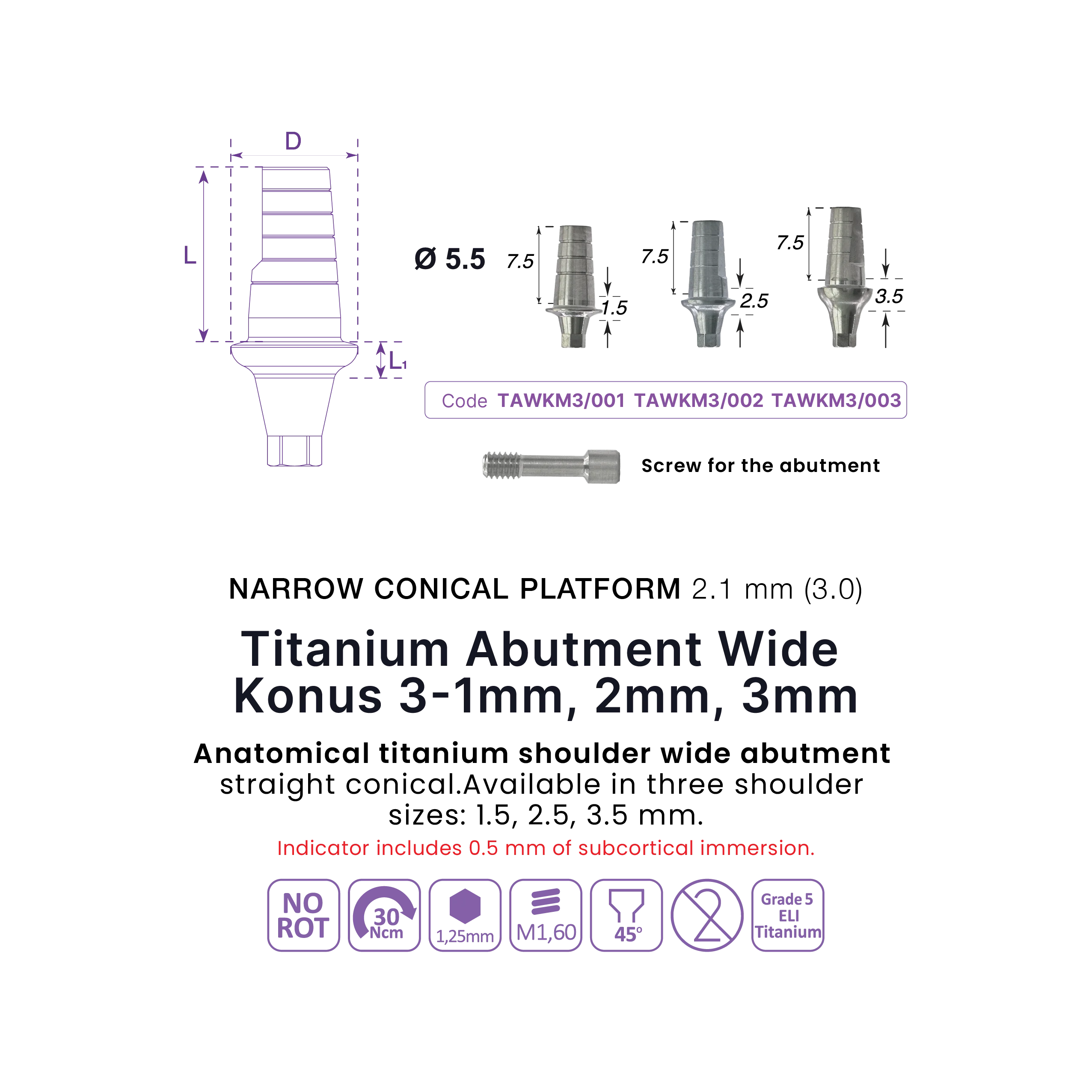 Titanium Abutment Wide