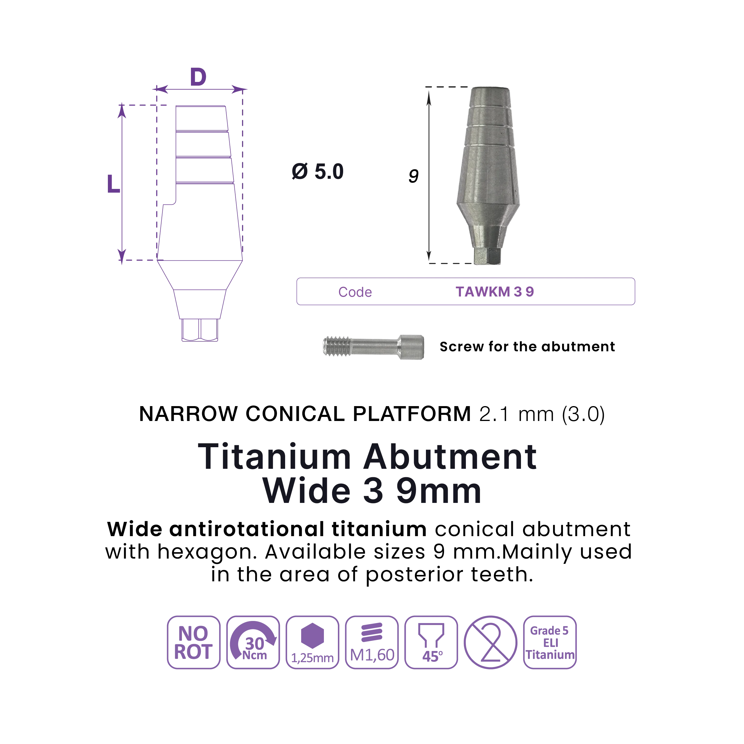 Titanium Abutment Wide
